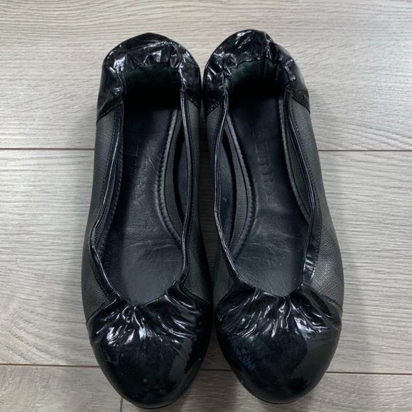 Burberry Nova Check Print and Patent Details Ballerinas Flats - Picture 2 of 9